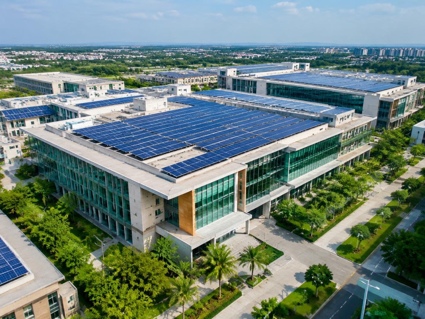 Commercial solar installation